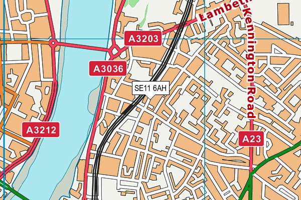 SE11 6AH map - OS VectorMap District (Ordnance Survey) SE11 6AH map - OS VectorMap District (Ordnance Survey)