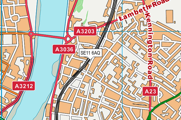 SE11 6AQ map - OS VectorMap District (Ordnance Survey) SE11 6AQ map - OS VectorMap District (Ordnance Survey)