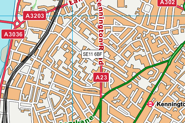 SE11 6BF map - OS VectorMap District (Ordnance Survey) SE11 6BF map - OS VectorMap District (Ordnance Survey)