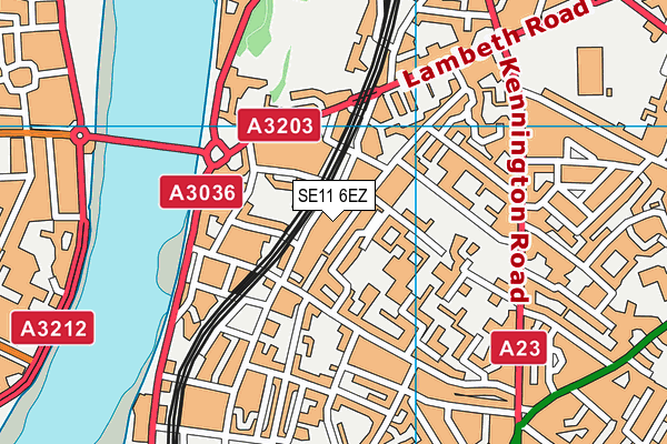 SE11 6EZ map - OS VectorMap District (Ordnance Survey)