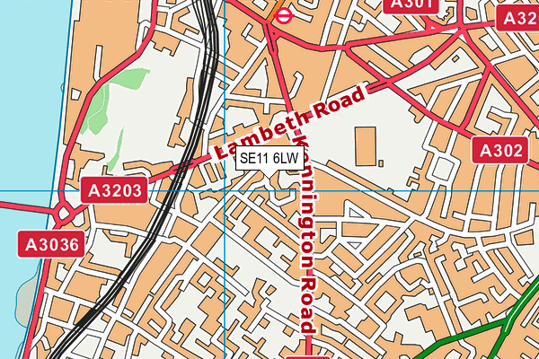 SE11 6LW map - OS VectorMap District (Ordnance Survey) SE11 6LW map - OS VectorMap District (Ordnance Survey)