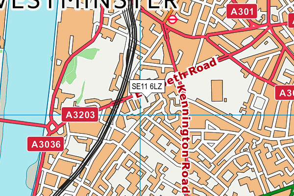 SE11 6LZ map - OS VectorMap District (Ordnance Survey) SE11 6LZ map - OS VectorMap District (Ordnance Survey)
