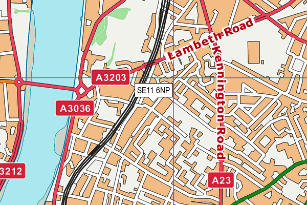 SE11 6NP map - OS VectorMap District (Ordnance Survey)