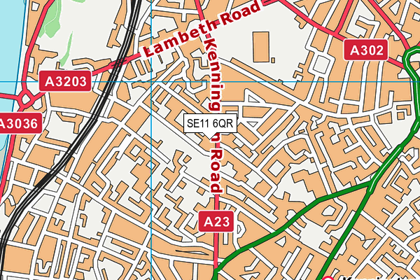 SE11 6QR map - OS VectorMap District (Ordnance Survey) SE11 6QR map - OS VectorMap District (Ordnance Survey)