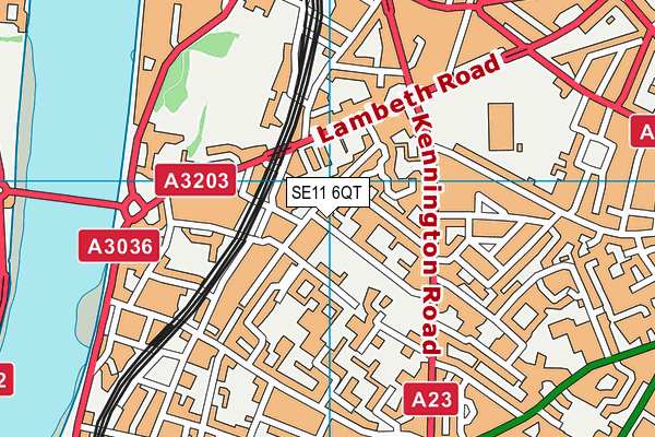 SE11 6QT map - OS VectorMap District (Ordnance Survey) SE11 6QT map - OS VectorMap District (Ordnance Survey)