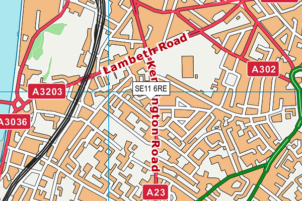 SE11 6RE map - OS VectorMap District (Ordnance Survey) SE11 6RE map - OS VectorMap District (Ordnance Survey)