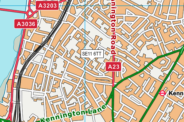 SE11 6TT map - OS VectorMap District (Ordnance Survey) SE11 6TT map - OS VectorMap District (Ordnance Survey)