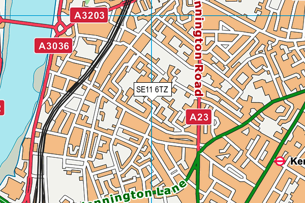 SE11 6TZ map - OS VectorMap District (Ordnance Survey) SE11 6TZ map - OS VectorMap District (Ordnance Survey)