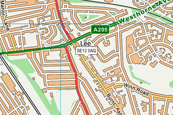 SE12 0AQ map - OS VectorMap District (Ordnance Survey)