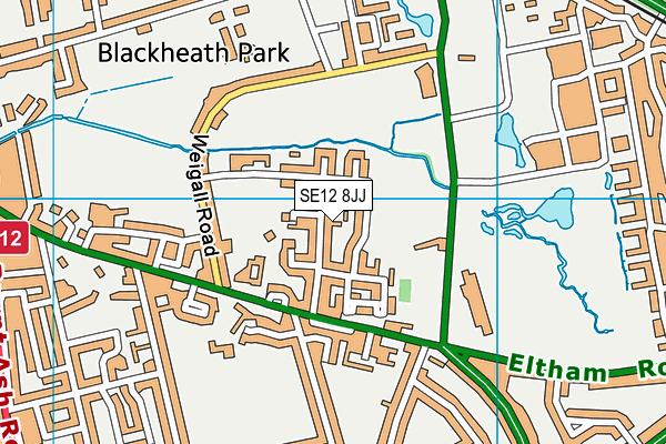 SE12 8JJ map - OS VectorMap District (Ordnance Survey) SE12 8JJ map - OS VectorMap District (Ordnance Survey)