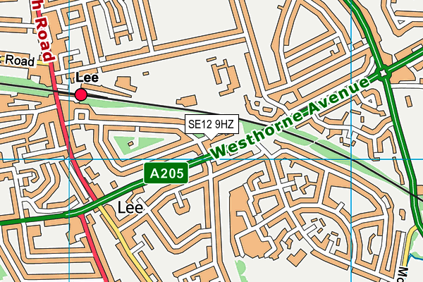 SE12 9HZ map - OS VectorMap District (Ordnance Survey)