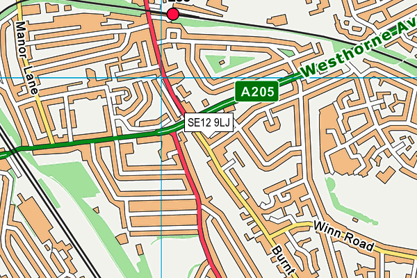 SE12 9LJ map - OS VectorMap District (Ordnance Survey)