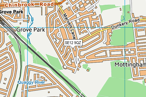 SE12 9QZ map - OS VectorMap District (Ordnance Survey)