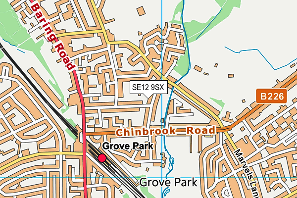 SE12 9SX map - OS VectorMap District (Ordnance Survey) SE12 9SX map - OS VectorMap District (Ordnance Survey)
