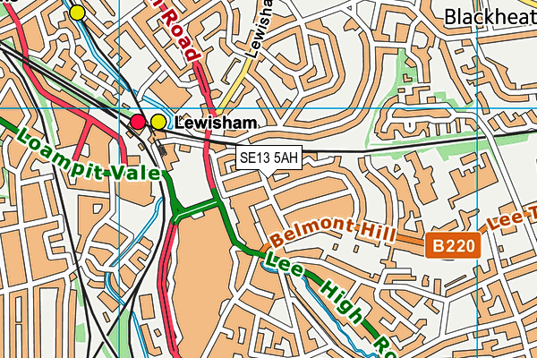 SE13 5AH map - OS VectorMap District (Ordnance Survey)