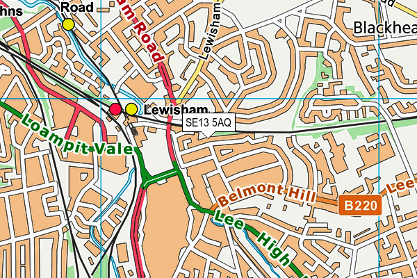 SE13 5AQ map - OS VectorMap District (Ordnance Survey) SE13 5AQ map - OS VectorMap District (Ordnance Survey)