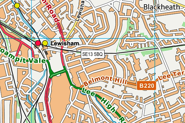 SE13 5BQ map - OS VectorMap District (Ordnance Survey)