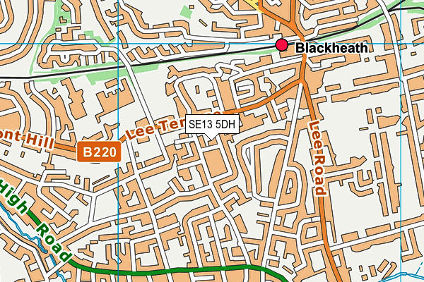 SE13 5DH map - OS VectorMap District (Ordnance Survey)