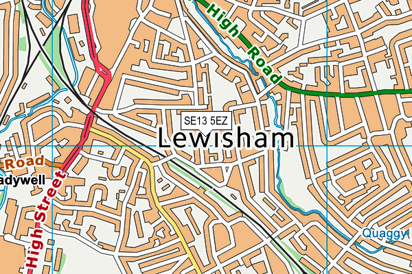 SE13 5EZ map - OS VectorMap District (Ordnance Survey) SE13 5EZ map - OS VectorMap District (Ordnance Survey)