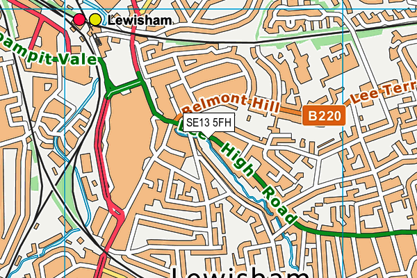 SE13 5FH map - OS VectorMap District (Ordnance Survey) SE13 5FH map - OS VectorMap District (Ordnance Survey)