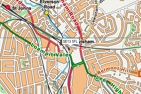 SE13 5FL map - OS VectorMap District (Ordnance Survey)