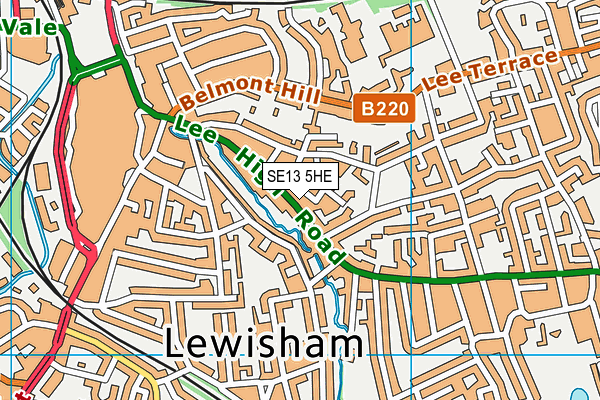 SE13 5HE map - OS VectorMap District (Ordnance Survey) SE13 5HE map - OS VectorMap District (Ordnance Survey)