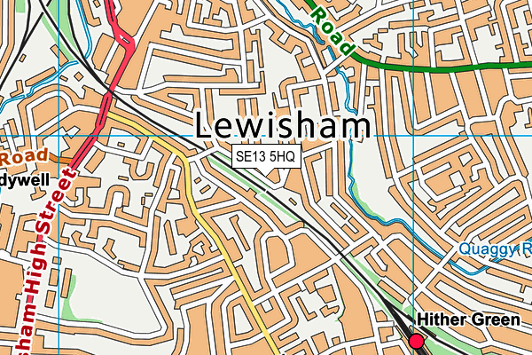 SE13 5HQ map - OS VectorMap District (Ordnance Survey) SE13 5HQ map - OS VectorMap District (Ordnance Survey)