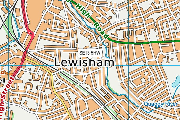 SE13 5HW map - OS VectorMap District (Ordnance Survey)