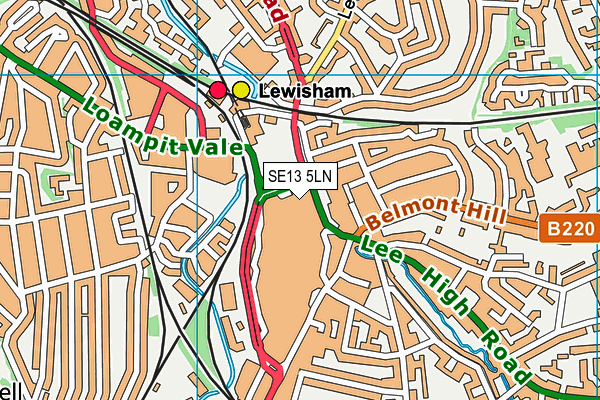 SE13 5LN map - OS VectorMap District (Ordnance Survey)