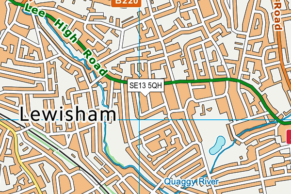 SE13 5QH map - OS VectorMap District (Ordnance Survey) SE13 5QH map - OS VectorMap District (Ordnance Survey)