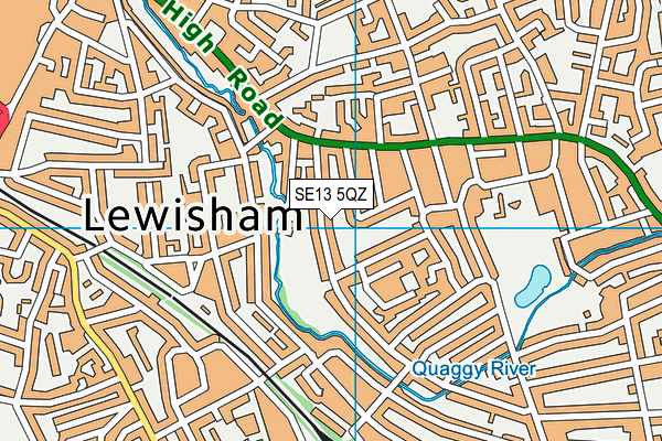 SE13 5QZ map - OS VectorMap District (Ordnance Survey) SE13 5QZ map - OS VectorMap District (Ordnance Survey)