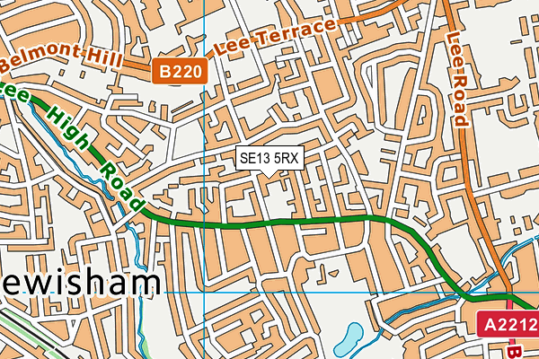 SE13 5RX map - OS VectorMap District (Ordnance Survey)