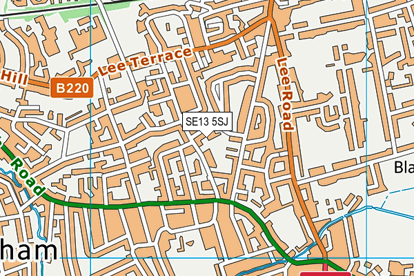SE13 5SJ map - OS VectorMap District (Ordnance Survey) SE13 5SJ map - OS VectorMap District (Ordnance Survey)