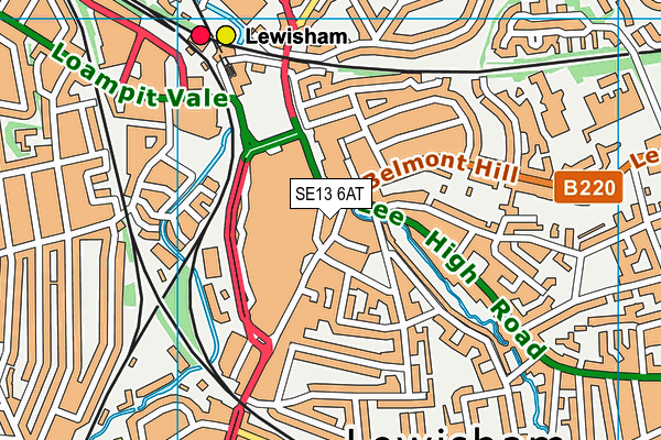 SE13 6AT map - OS VectorMap District (Ordnance Survey) SE13 6AT map - OS VectorMap District (Ordnance Survey)