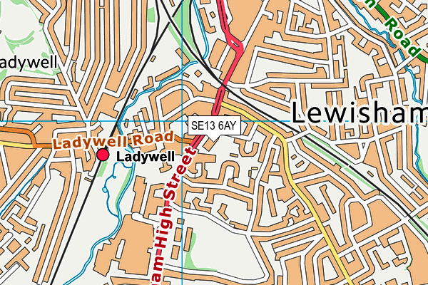 SE13 6AY map - OS VectorMap District (Ordnance Survey) SE13 6AY map - OS VectorMap District (Ordnance Survey)
