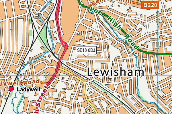 SE13 6DJ map - OS VectorMap District (Ordnance Survey) SE13 6DJ map - OS VectorMap District (Ordnance Survey)