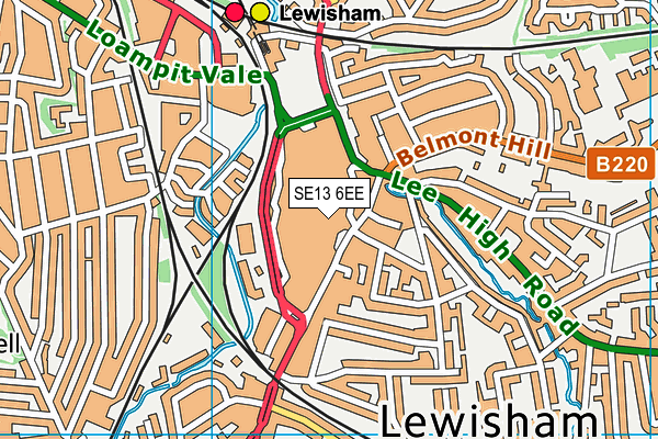 SE13 6EE map - OS VectorMap District (Ordnance Survey)