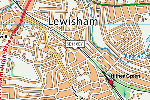 SE13 6EY map - OS VectorMap District (Ordnance Survey) SE13 6EY map - OS VectorMap District (Ordnance Survey)