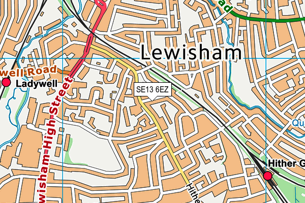SE13 6EZ map - OS VectorMap District (Ordnance Survey) SE13 6EZ map - OS VectorMap District (Ordnance Survey)