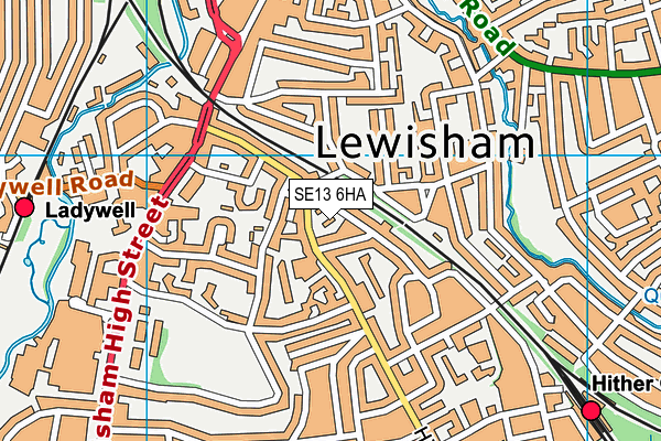 SE13 6HA map - OS VectorMap District (Ordnance Survey) SE13 6HA map - OS VectorMap District (Ordnance Survey)