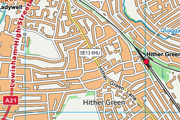 SE13 6HU map - OS VectorMap District (Ordnance Survey)