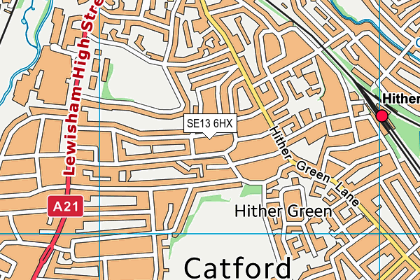 SE13 6HX map - OS VectorMap District (Ordnance Survey) SE13 6HX map - OS VectorMap District (Ordnance Survey)