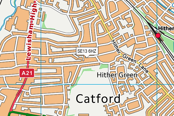 SE13 6HZ map - OS VectorMap District (Ordnance Survey) SE13 6HZ map - OS VectorMap District (Ordnance Survey)