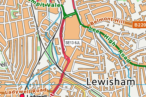 SE13 6JL map - OS VectorMap District (Ordnance Survey)