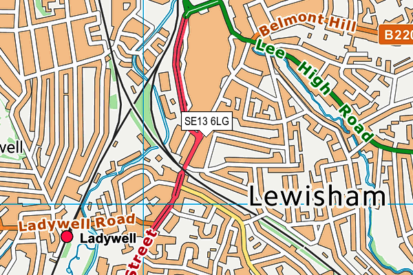 SE13 6LG map - OS VectorMap District (Ordnance Survey) SE13 6LG map - OS VectorMap District (Ordnance Survey)