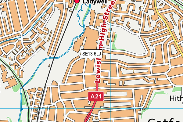 SE13 6LJ map - OS VectorMap District (Ordnance Survey) SE13 6LJ map - OS VectorMap District (Ordnance Survey)