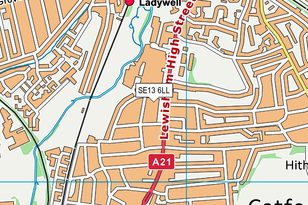 SE13 6LL map - OS VectorMap District (Ordnance Survey) SE13 6LL map - OS VectorMap District (Ordnance Survey)