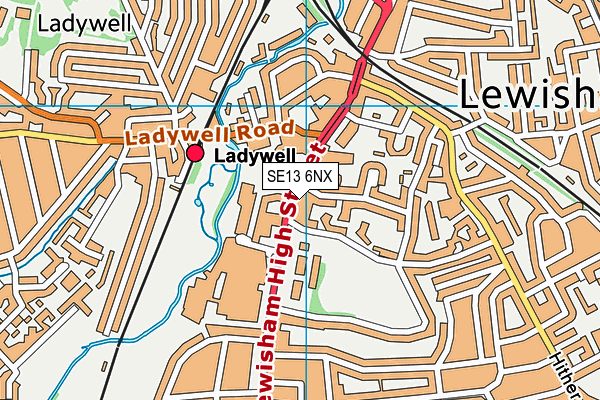 SE13 6NX map - OS VectorMap District (Ordnance Survey) SE13 6NX map - OS VectorMap District (Ordnance Survey)