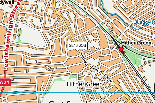 SE13 6QB map - OS VectorMap District (Ordnance Survey)