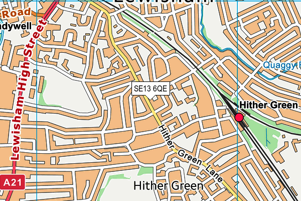 SE13 6QE map - OS VectorMap District (Ordnance Survey) SE13 6QE map - OS VectorMap District (Ordnance Survey)